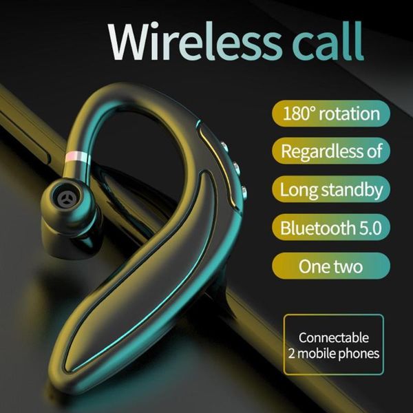 

bluetooth v5 wireless hands-unilateral hanging ear headset with microphone noise cancelling headphones