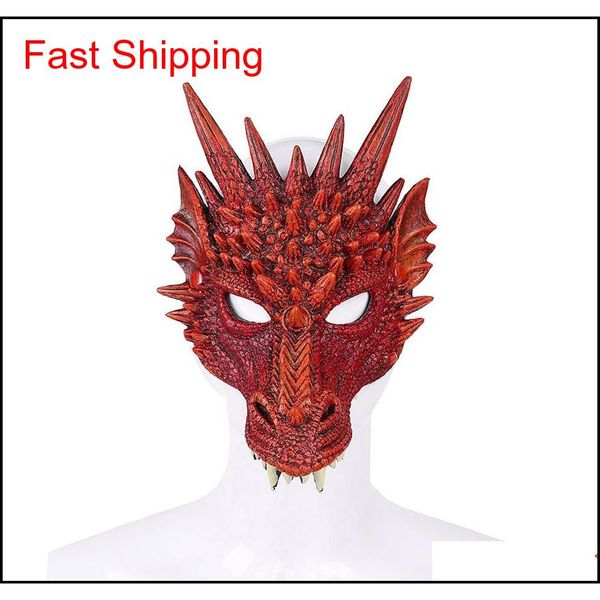 

fierce dragon mask dinosaur skull all face head masks festival dance party cosplay costume halloween party qylsft beauty888, Silver
