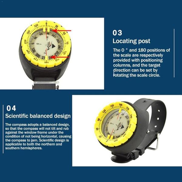 

compass 50m watch balanced waterproof compass underwater diving luminous scuba x0c0