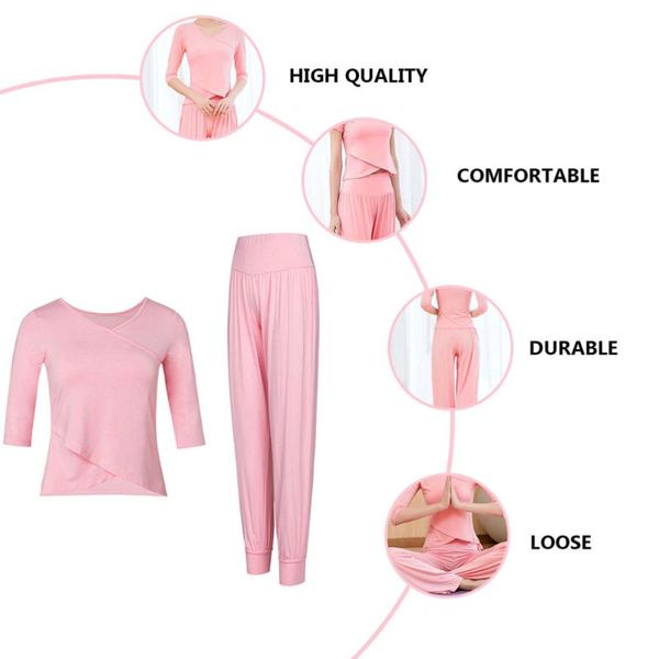

yoga outfit 1 set loose outfits activewear shirts and trousers