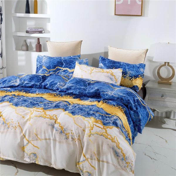

bedding sets 2/3pcs set printed marble bed white black duvet cover european size king  quilt comforter