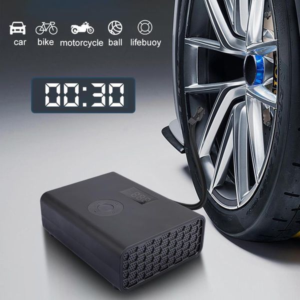 

inflatable pump electric car air tire inflator 12v portable compressor for bicycle ball digital led light tyre