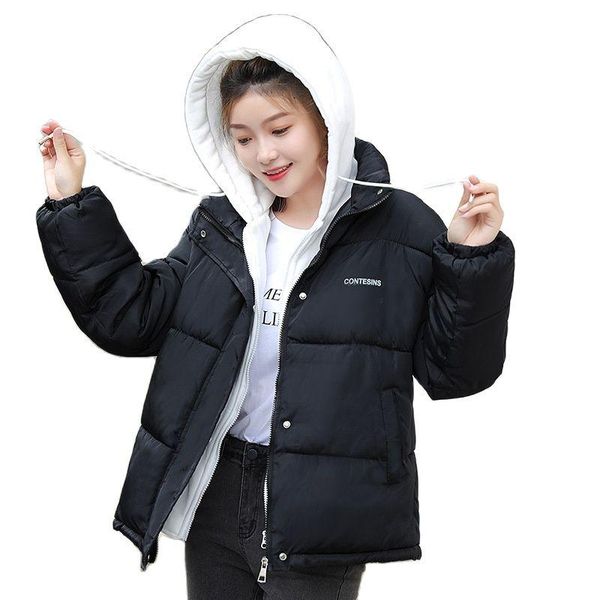 

women's down & parkas fashion fake two-piece jackets for wwomen 2021 korean version of student cotton-padded jacket winter women, Black