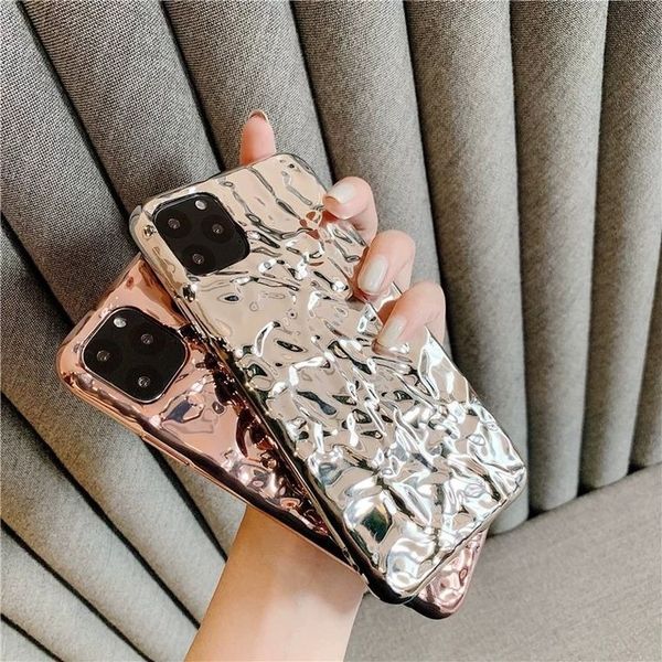

personality metallic fold phone case for iphone 7 8 plus x xr xs max 6 6s 11 11pro max soft cool creative shell
