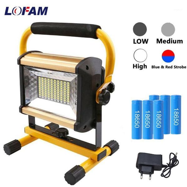 

portable lanterns rechargeable spotlight work light waterproof outdoor lighting 100w construction lamp floodlight with 18650 battery1