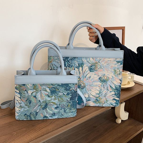 

bag female new portable tote canvas printed single shoulder messenger bag for college and middle school students purse outlet