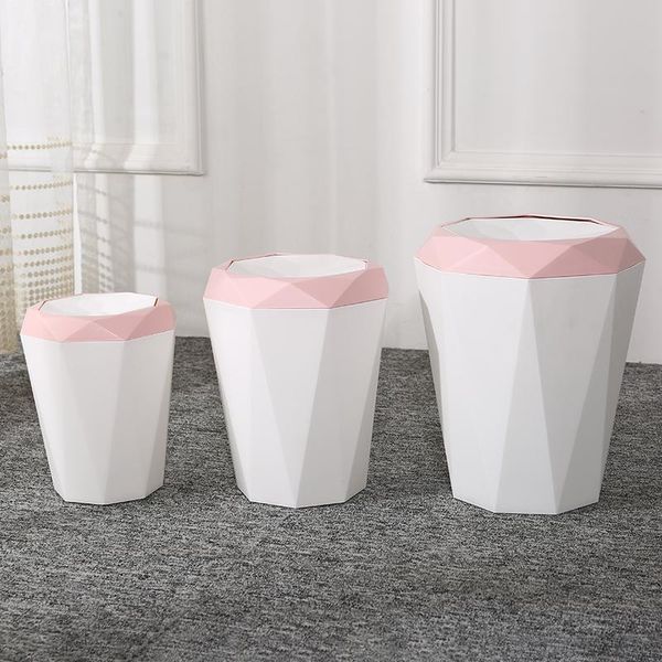 

waste bins nordic flap type trash can diamond deskoffice kitchen living room garbage storage bucket bathroom s/m/l