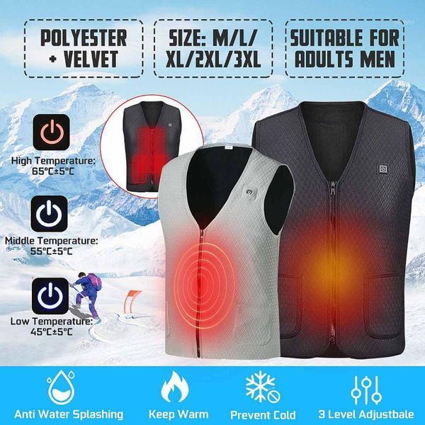 

men women outdoor usb infrared heating vest jacket winter flexible electric thermal waistcoat fishing hiking heated jacket1, Gray;blue