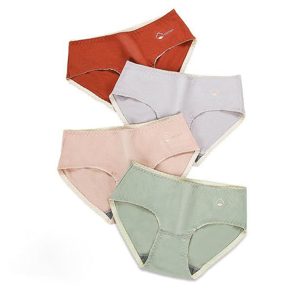 

antibacterial underwear mid waist women's cotton panties, Black;pink