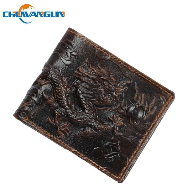 

wallets chuwanglin vintage mens wallet genuine leather men dragon pattern short cartera mujer portefeuille e1044, Red;black