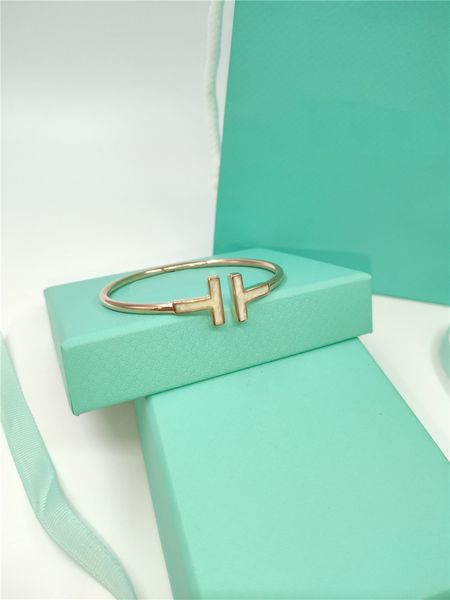 

2021 trend luxury brand men silver women opening bangle wrist bracelet, Black