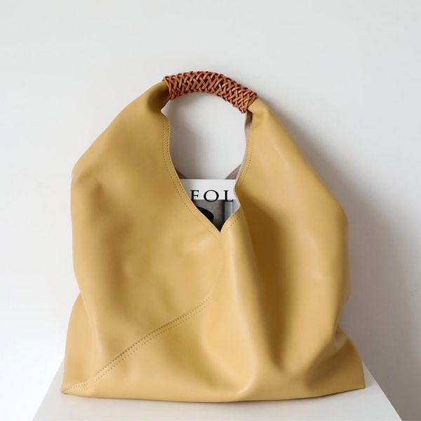 

evening bags women's cow leather bag fashionable all-match minimalist stitching woven shoulder tote