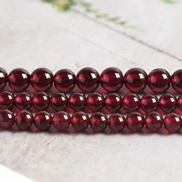 

other natural wine red garnet stone 3/4/6/8/10/12/14mm smooth round necklace bracelet jewelry gem loose beads 38cm wk168