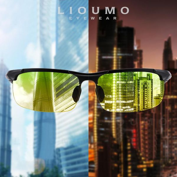 

sunglasses lioumo square design aluminum magnesium men polarized glasses women day night safe driving goggle gafas de sol hombre, White;black