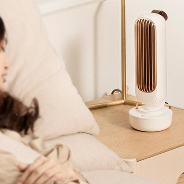 

auporo electric aroma diffuser electric humidifier retro tower fan silent wind usb 2in1 spray fan air conditioner for home
