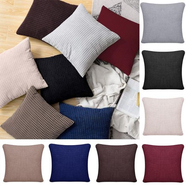 

cushion/decorative pillow solid color cushion cover waterproof plaid printed case home fall for living room sofa car almofada