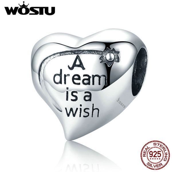 

wostu genuine 100% 925 sterling silver dream is beads fit original wst charm bracelet necklace jewelry gift cqc428 q0531, Black