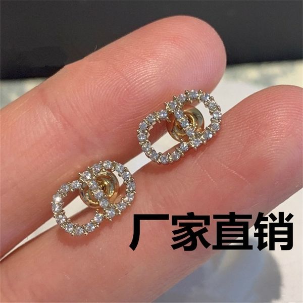 

75%off outlet online925 pure silver needle letter earrings for women