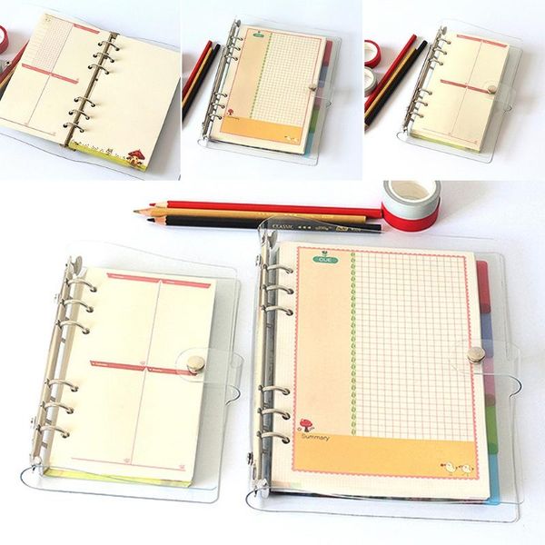 

a5/a6/a7 pvc notebook notepad sheet shell cover file folder 6 holes binder diy w0ye notepads, Purple;pink