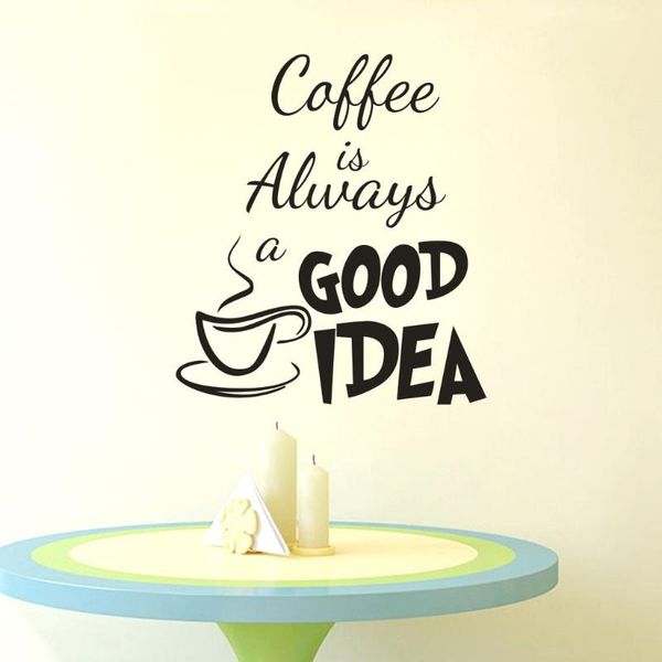 

window stickers koffie bar quotes muurtattoo keuken thuis wall decor sticker ontwerp muurschildering wallpaper