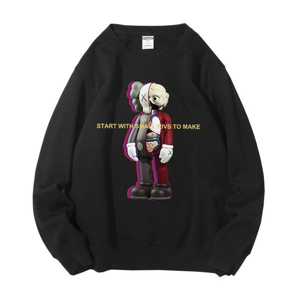 

men's hoodies & sweatshirts autumn winter thick fleece man fashion hip hop men hoodie sweatshirt spring crewneck pullovers streetwear, Black