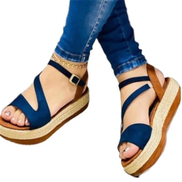 

sandals 2021 fashion platform for women hollow buckle female flats women's shoes big size 43 sapato, Black