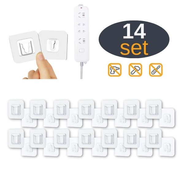 

hooks & rails 14 set double sided adhesive tape wall hanging hook powerful transparent kitchen and bathroom suction cup
