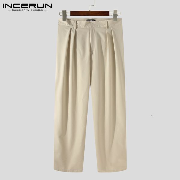 

new vintage solid color joggers zipper leisure wide leg trousers men 2021 streetwear loose casual long pants incerun s-5xl g8jx, Black