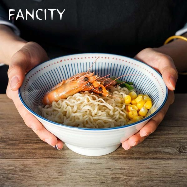 

bowls fancity japanese ceramic tableware single noodle bowl big soup hat-shaped ramen