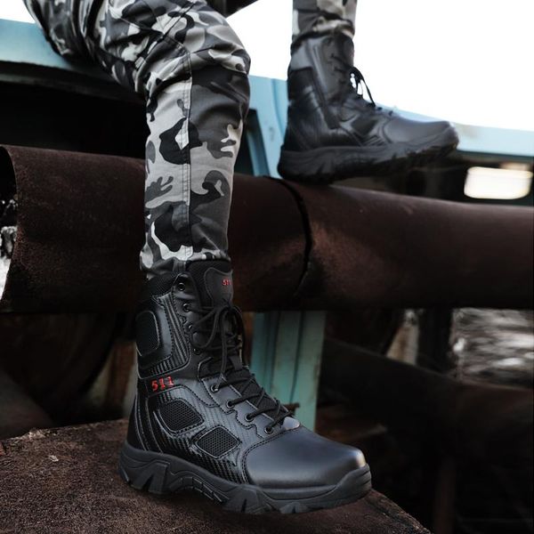 

boots shoe mens shoes for zapatillas invierno safety deportivas causal leather riding military quality high wear de winter men, Black