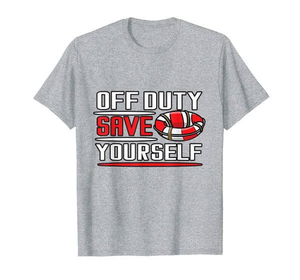 

off-duty save yourself funny tee gift men women t-shirt, White;black