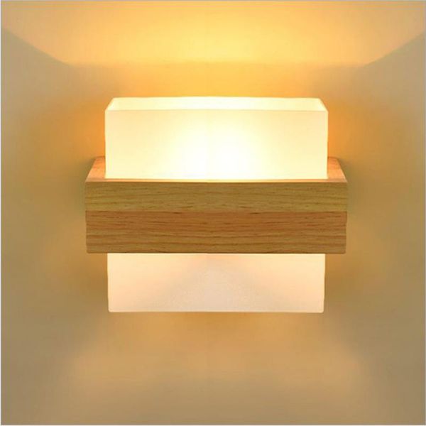 

wall lamp modern led wood e27 bedroom bedside ac85-265v indoor lamps