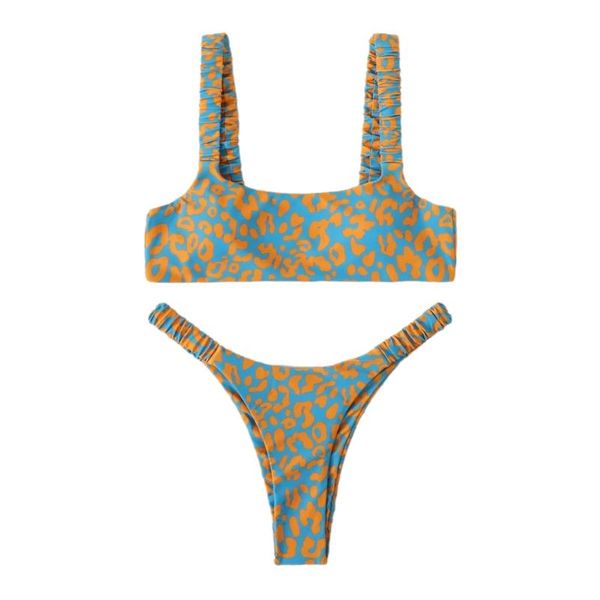 

one-piece suits women two-piece swimming clothes sets leopard printed pattern bikini and panties swimsuits for summer