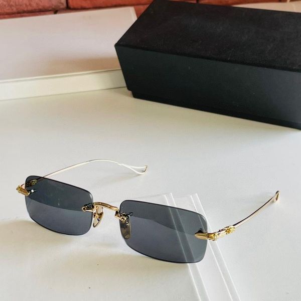 

sunglasses gold metal small frame men's glasses sinnergasm frameless square dark brown lenses fashion personality women's, White;black
