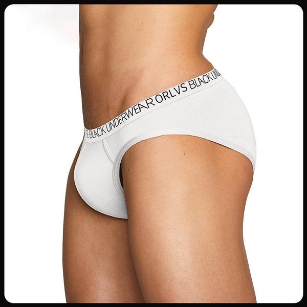 

underpants orlvs underwear men's panties man briefs cotton low-waiste bodysuit male shorts modal seamless solid, Black;white