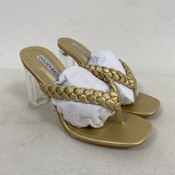

solid crystal heel women summer sandals shoes super high heels 10cm flip-flops fashion square toe elegant ladies sandals 210306, Black