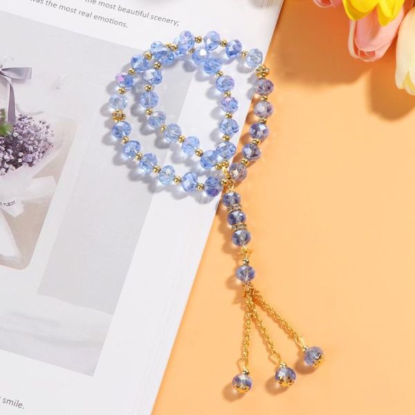 

link, chain 1pc for woman wedding gifts jewelry beads bracelet 2 layer crystal bracelets muslim rosary, Black