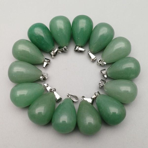 

pendants fashion natural green aventurine stone teardrop charms water drop for jewelry wholesale 50pcs, Black