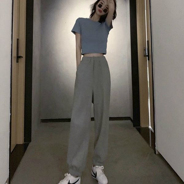 

2021 new women piece tracksuit crop shirt cotton trousers suit causal pants outfit womens sweatsuit 404p b0hu, White
