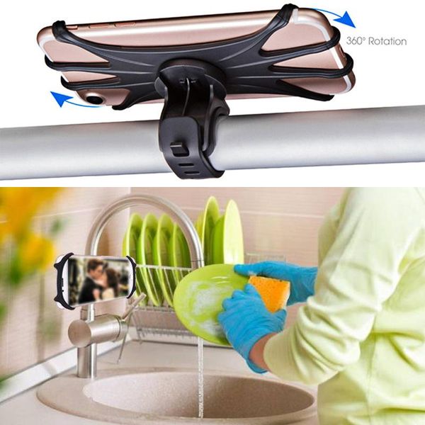 

kitchen watch video mobile phone holder rack universal 360 degree rotatable washing dishes watch phones holding rack convenient