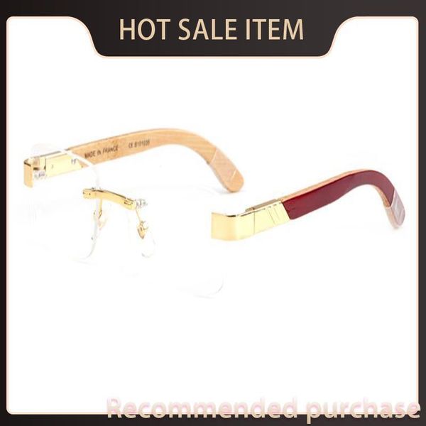 

rimless lens buffalo horn sunglasses wood glasses vintage buffalo quality frame gold silver box clear mens designer sunglasses horn acwg, White;black