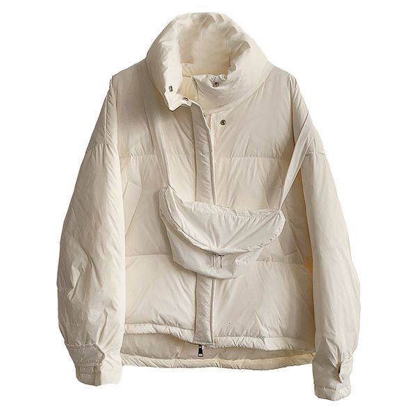 

2021 Women Winter Sleeve Female Pure Hot White Down Jacket with Woman's Coat I09c, Black