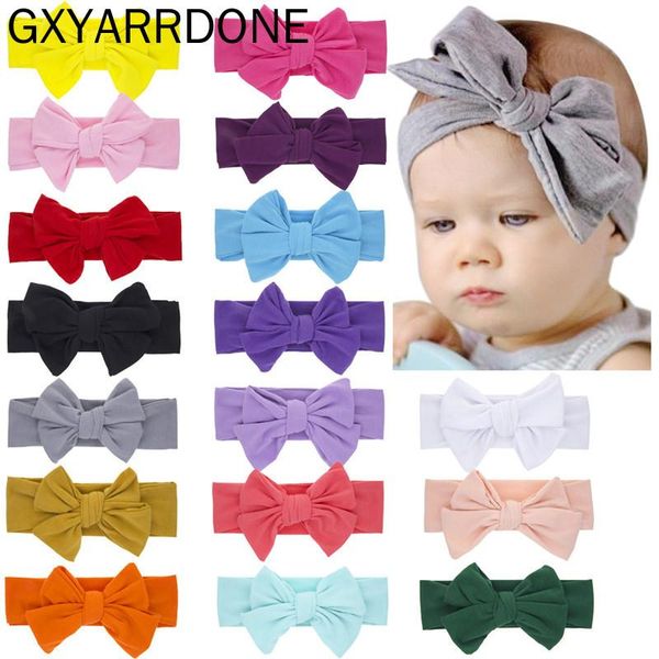 

2021 baby newborn kids handmade double knotbow headbands knotted hair bow headwraps children girls diy hair accessories, Slivery;white