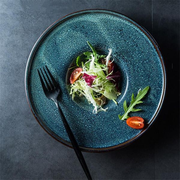 

dishes & plates european creative personality ceramic western pasta soup dish straw hat dessert plate household deep kitchen dinnerware