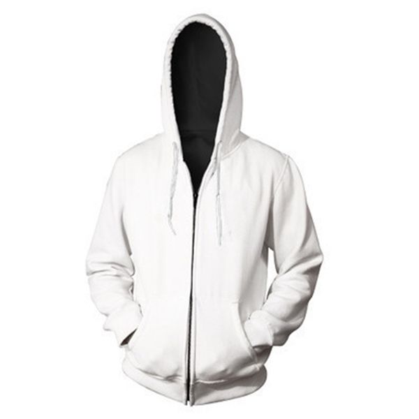 

3d digital printing men's sweater with zipper and hat, Black