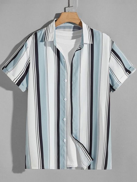 

men vertical striped button up shirt r2ut#, White;black