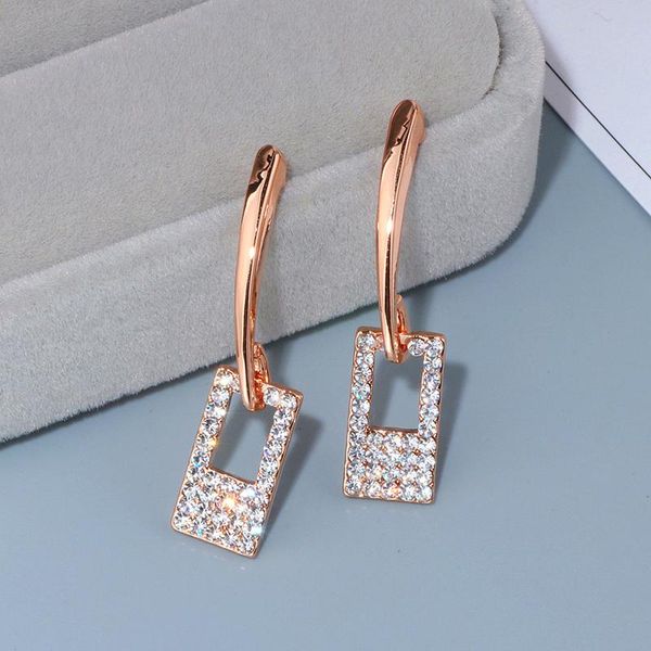 

dangle & chandelier huitan fashion women's earrings micro paved cz crystal elegant accessories daily wearable female trendy jewelry, Silver