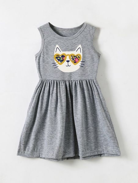 

toddler girls cartoon graphic smock dress she, Red;yellow