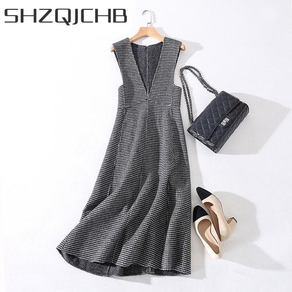 

women's wool & blends shzq winter coat women dress female 90% coats korean elegant ladeis long jacket autumn clothes 2021 hiver 7627, Black