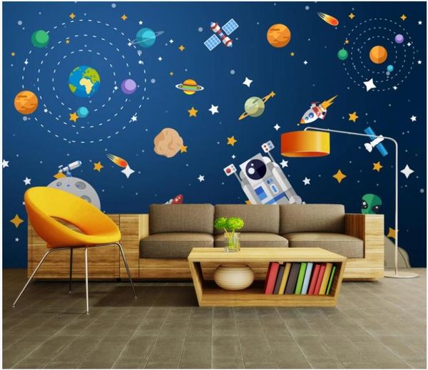 

wallpapers wdbh custom po 3d wallpaper hand drawn cartoon abstract spaceship decor living room wall murals for walls 3 d